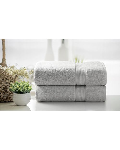 2pc Zero Twist Cotton Plush Bath Sheet Set