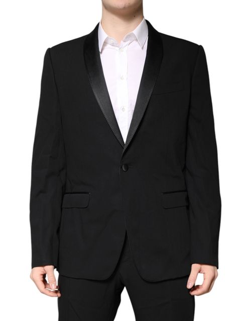 Virgin Wool and Silk Pant Suit — Black