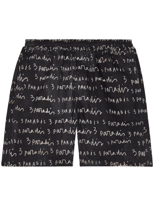 Logo-print poplin shorts - Black