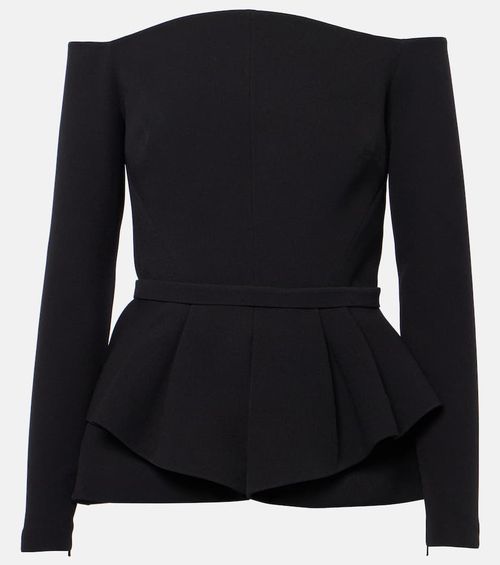 Brien off-shoulder crêpe peplum top