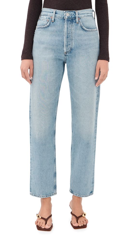 90s Pinch Waist High Rise Straight Jeans Addition