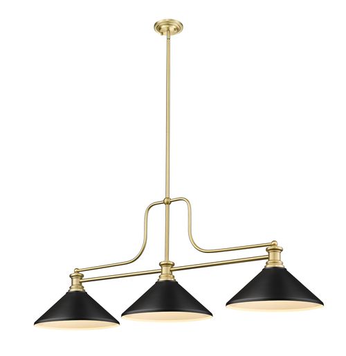 Melange 3-Light Linear Pendant Light In Heritage Bra