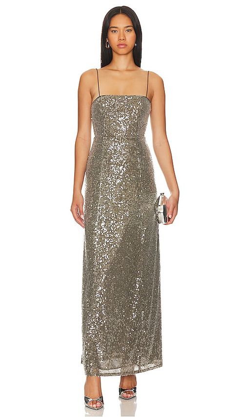 House of Harlow 1960 x REVOLVE Krista Gown in Grey.  XL. Also in