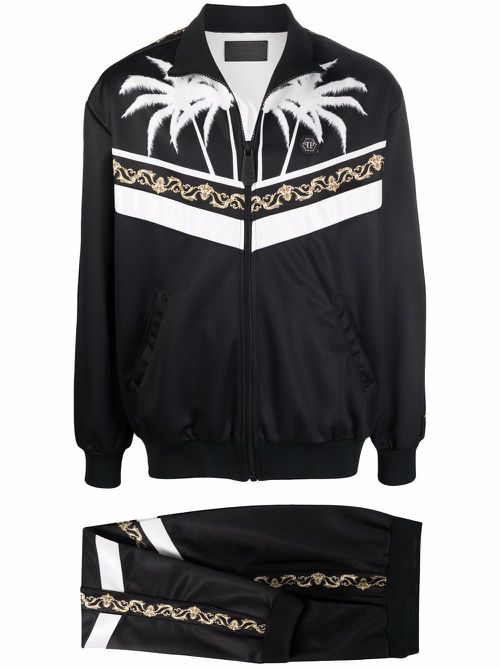 Baroque-print gothic tracksuit - Black