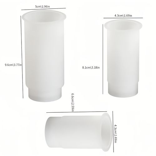 TEMU Silicone Resin Casting Mold - Round & Heart Shape Diy Vase Mold For Hydroponics, Candle Holders, Dried Flower Containers - Reusable Handmade