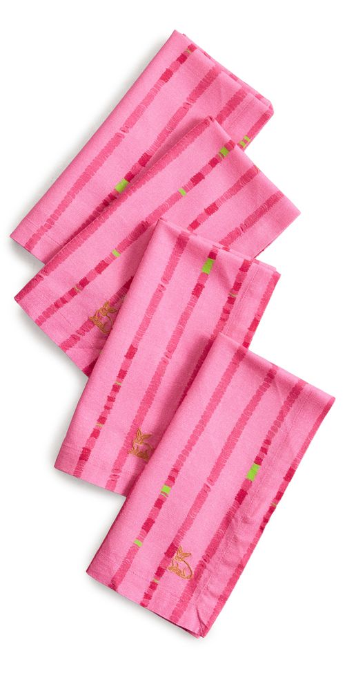 Napkin Set Red Ikat One Size