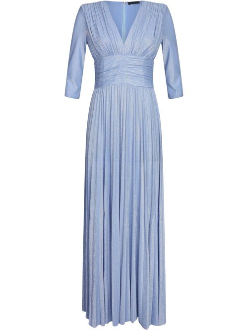 Long light blue pleated dress