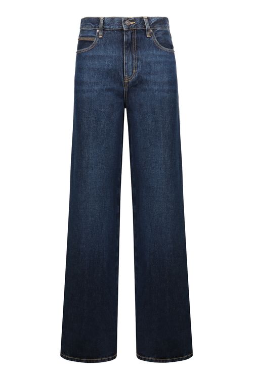 The Cuffed Wide Mid-rise Wide-leg Jeans