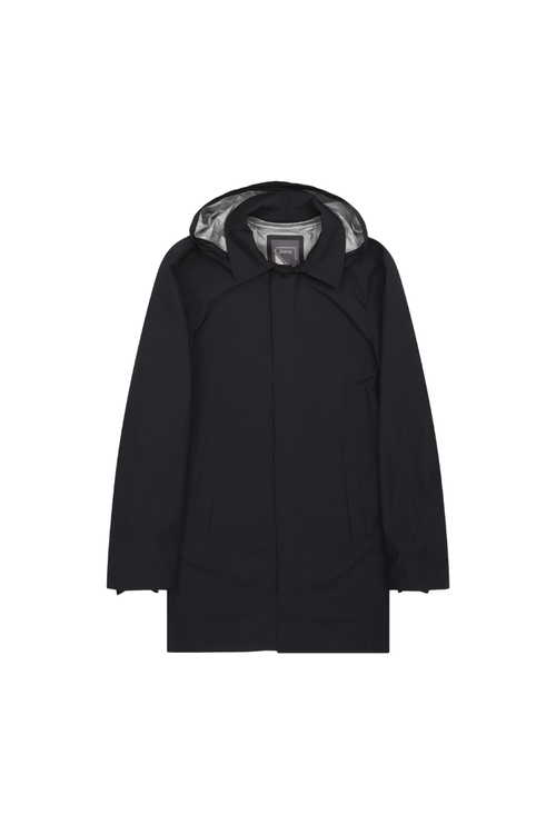Hooded Technical Coat Coat — Black
