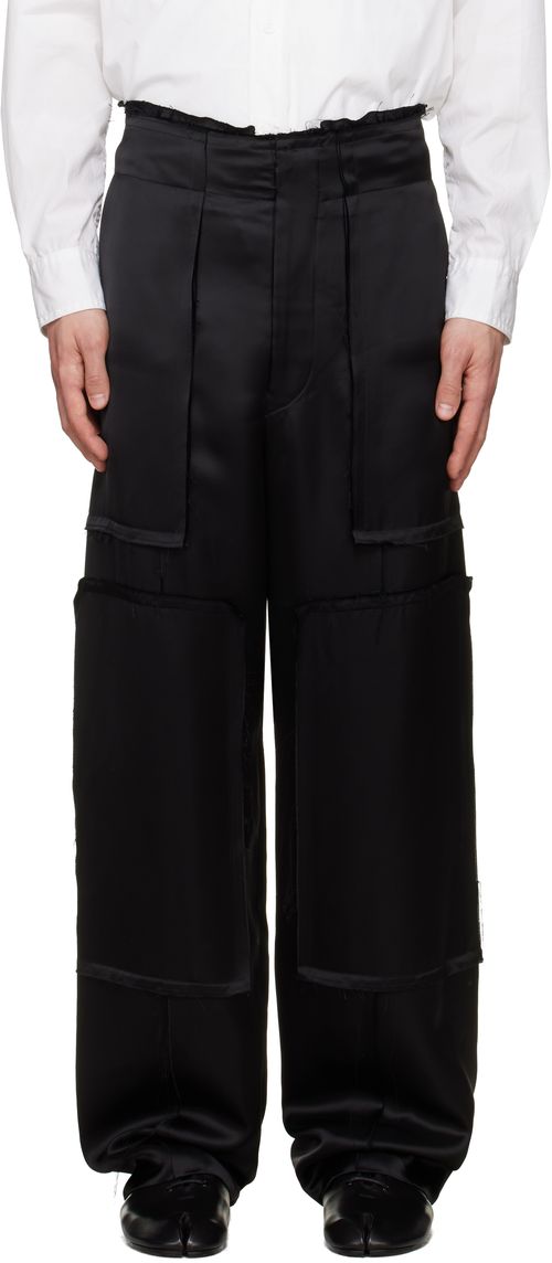 Black Raw Edge Trousers