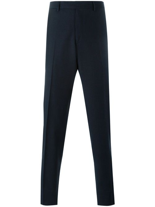 Striped straight leg trousers - Blue