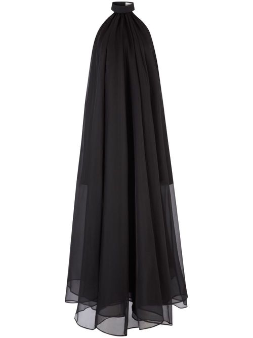 Halterneck sheer dress - Black