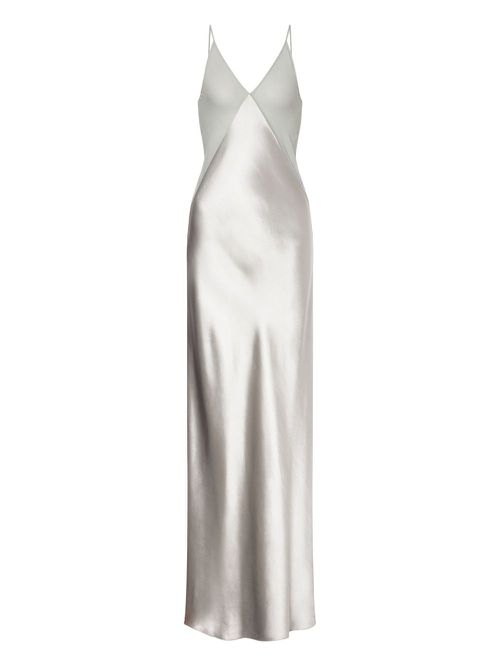Satin long dress - Grey