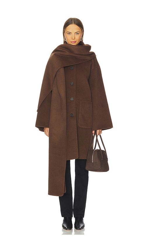 L'Academie Melba Wool Coat in Brown. S. Also in XS, XXS