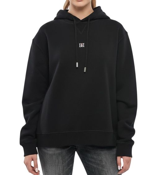 Black Logo Hood Sweatshirt