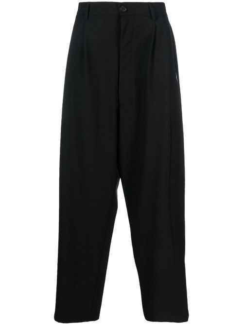 Feather Over pleated trousers - Black