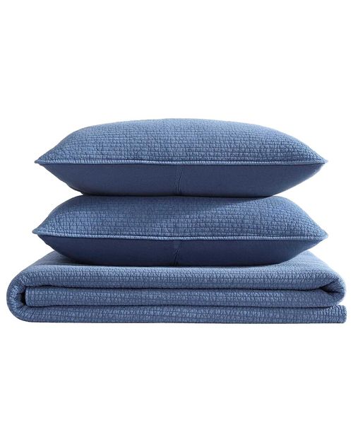 Seashore Stitch Enzyme Washed Reversible Quilt Set