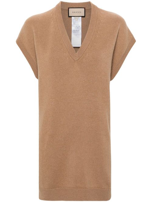 Open-back cashmere top - Neutrals