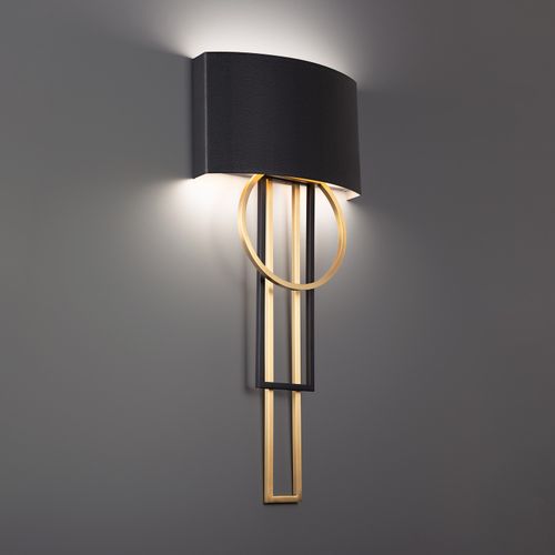 Black & Aged Brass LED Wall Sconce from the Sartre Collection