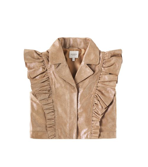 Donsje Piep ruffled metallic leather vest