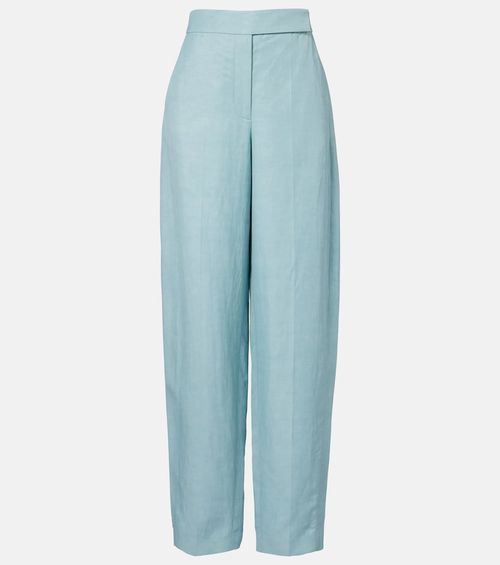 Aix chambray wide-leg pants