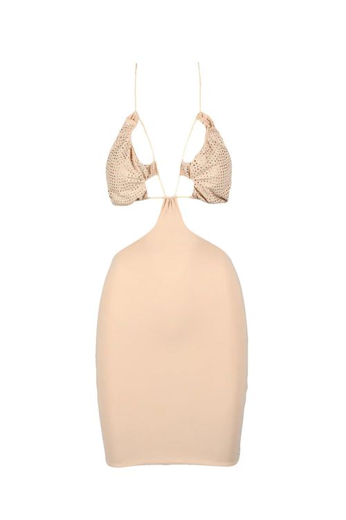 Fitted Mini Dress with Unique Cut-Out Design