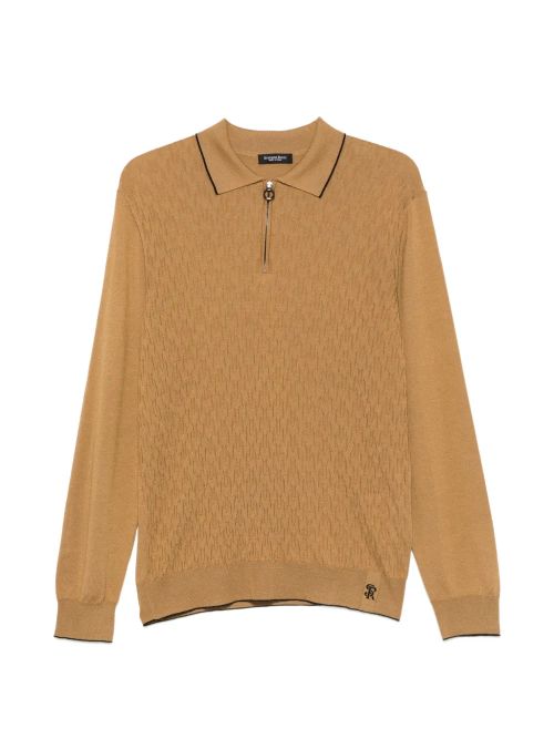 Quarter-Zip Polo Shirt — Camel