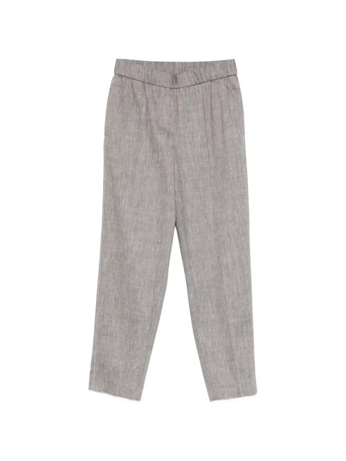 Linen-Wool Blend Trousers — grey