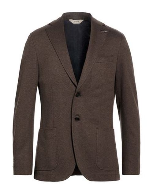 Man Blazer Dark brown Size 36 Cotton, Elastane