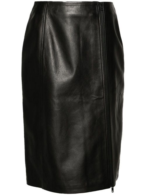 Rumi leather midi skirt - Black