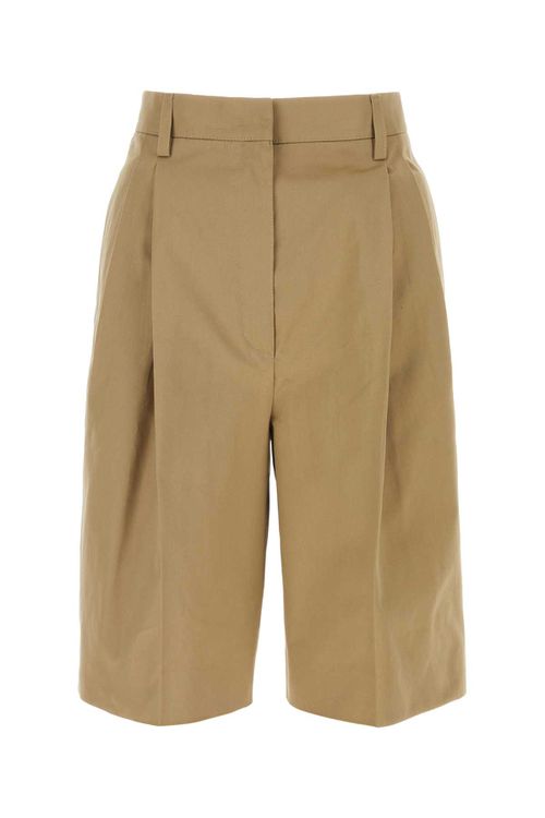 Beige Cotton Bermuda Shorts