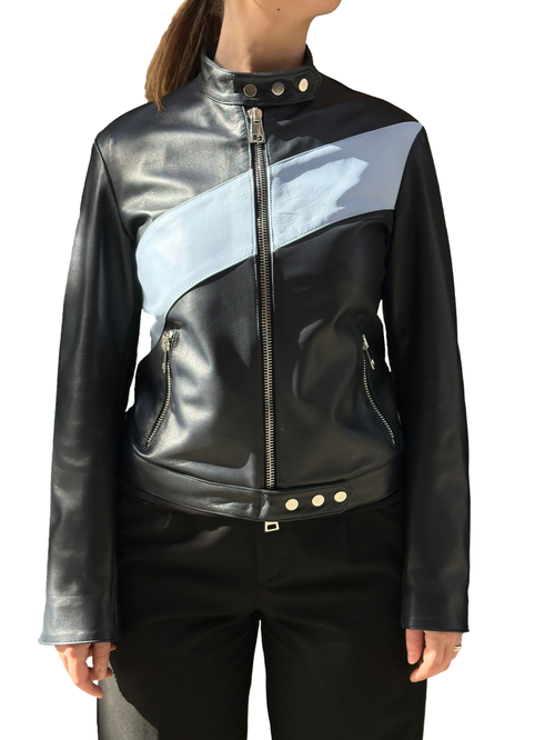 Black Leather Bomber Jacket