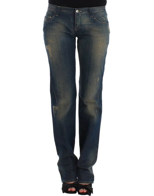 Straight Leg Cotton Jeans — Blue