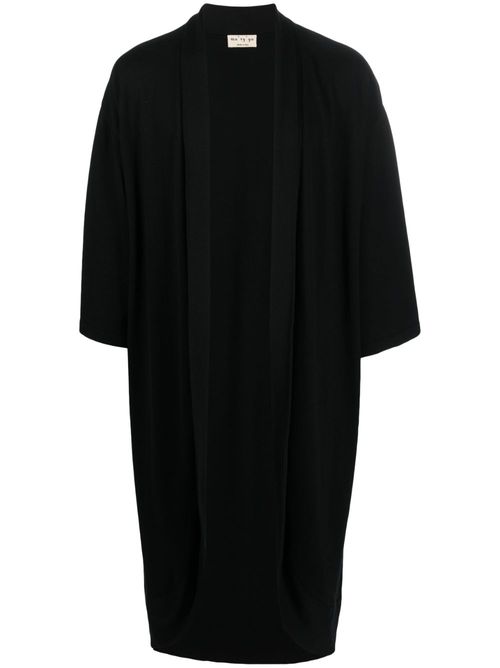 Open-front cotton cardi-coat - Black