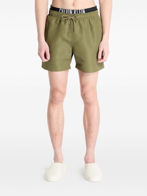 Drawstring-fastening shorts - Green