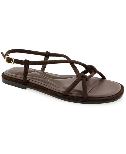 Women's Paria Strappy Flat Sandals - Chocolate Suede