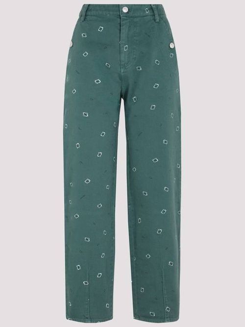 Paisley-print cropped trousers - Green