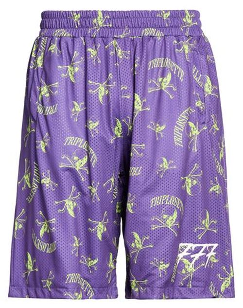Man Shorts & Bermuda Shorts Purple Size L Polyester