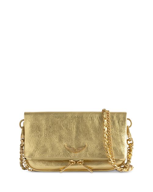Rock Nano Vintage Metallic Leather Shoulder Bag