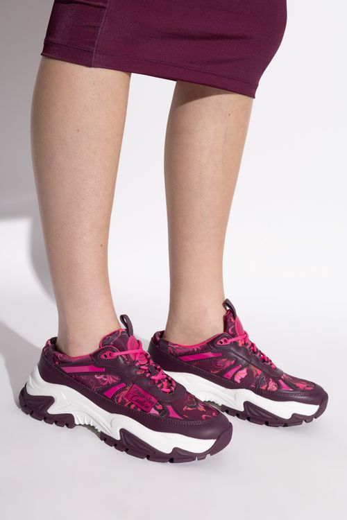 Sports Shoes With "barocco" Print, Women's, Burgundy