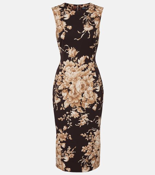 Floral silk-blend charmeuse midi dress