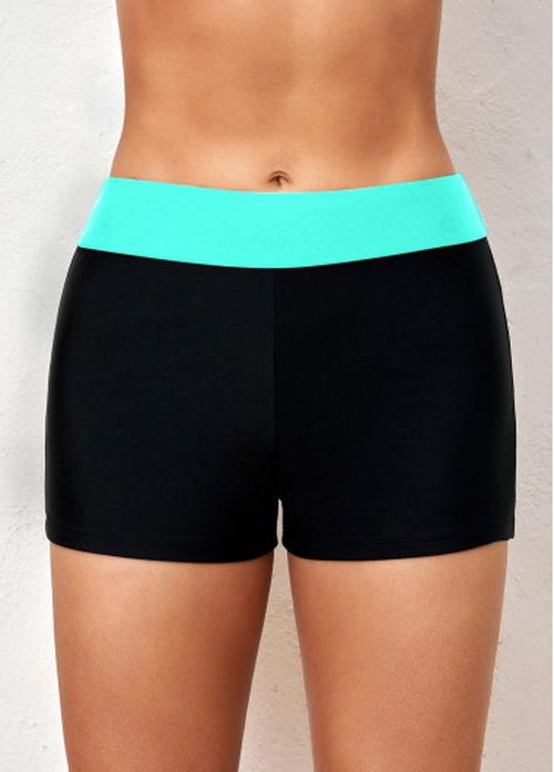 Modlily Mid Waisted Black Skinny Swimwear Short