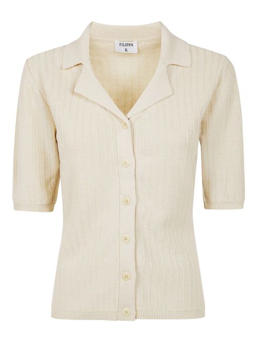 Filippa K ribbed short-sleeve cardigan - Neutrals