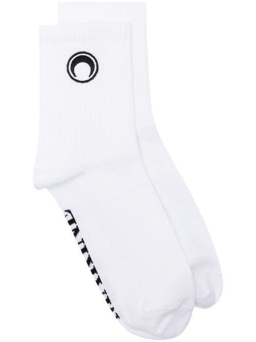 Crescent Moon cotton-blend ankle socks - White