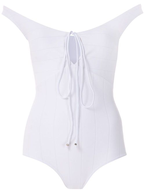 Lace up bodysuit - White