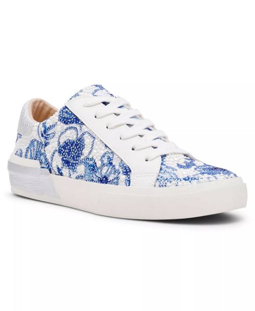 Women's Damon Lace-Up Sneakers In White/blue Floral