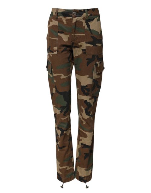 Camouflage Cotton Cargo Pants — Brown