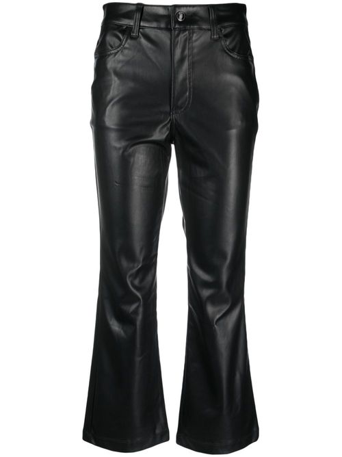 Mid-rise flared trousers - Black