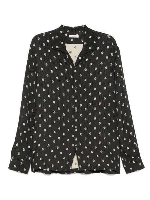 CALMLENCE classic open-collar shirt - Black