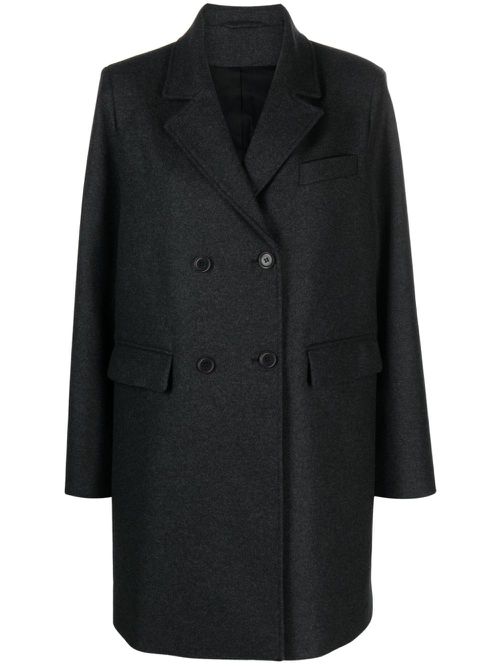 Robin recycled wool double-breasted coat - Grey